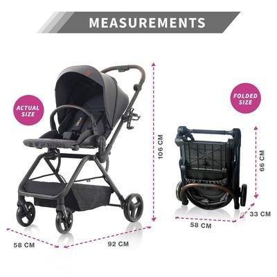 Teknum STROLL - 1 Reversible Travel Stroller - Grey