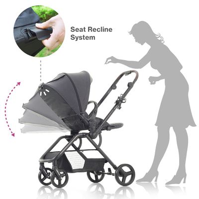 Eazy Kids Teknum Stroll-1 Reversible Travel Stroller - Grey