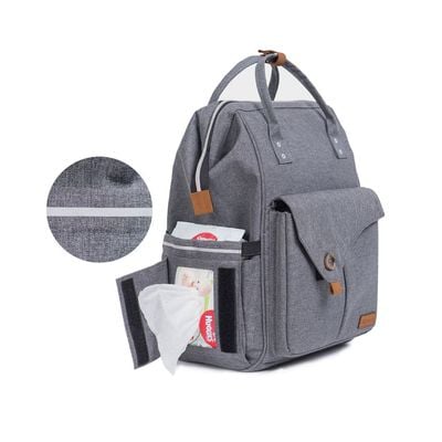 Teknum Grey Travel Lite Stroller + Alameda Diaper Backpack - Large - Grey with Hooks