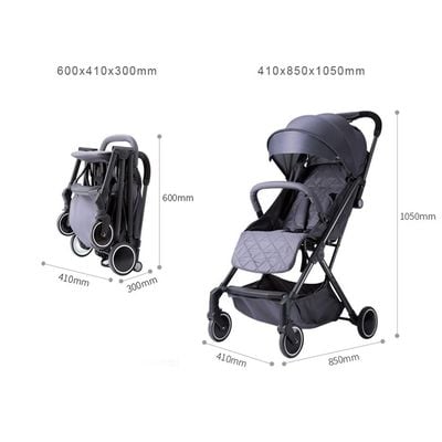 Teknum Grey Travel Lite Stroller + Alameda Diaper Backpack - Large - Grey with Hooks