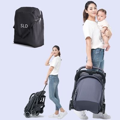 Travel Lite Stroller - SLD by Teknum with Sunveno Styler Fashion diaper Bag - Dark Grey
