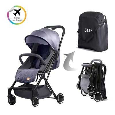 Travel Lite Stroller - SLD by Teknum with Sunveno Styler Fashion diaper Bag - Dark Grey
