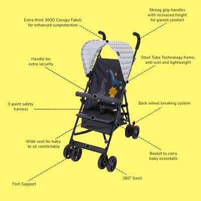 Teknum - Eco Lite Stroller - Yellow wave