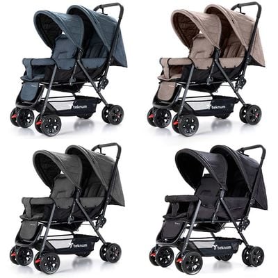 Teknum Double Baby Stroller - Dark Grey