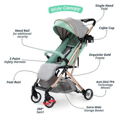 Teknum Explorer Travel Stroller - Mint Green