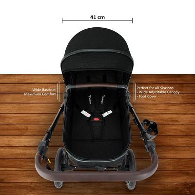 Eazy Kids Teknum 3In1 Compacto Travel Stroller-Black
