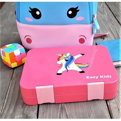 Eazy Kids Nohoo Unicorn Bag + Bento Lunch Box-Pink