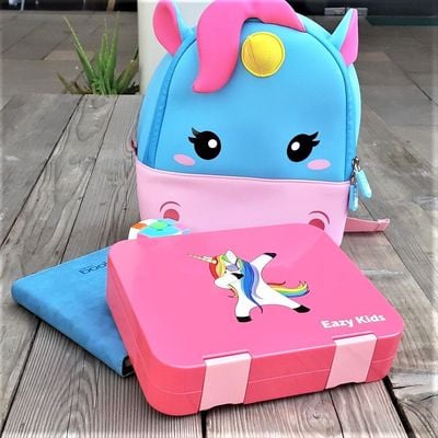 Nohoo Unicorn Bag + Bento Lunch Box - Pink