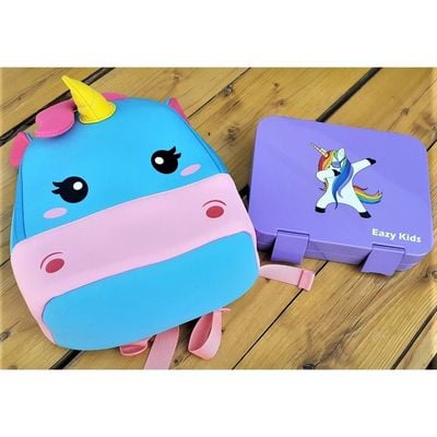 Nohoo Unicorn Bag + Bento Lunch Box - Purple