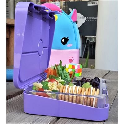 Nohoo Unicorn Bag + Bento Lunch Box - Purple