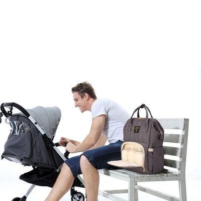 Sunveno Diaper Bag - XL - Grey with Sunveno Stroller Hooks