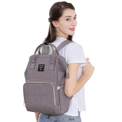 Sunveno Diaper Bag with USB - Grey + Hooks