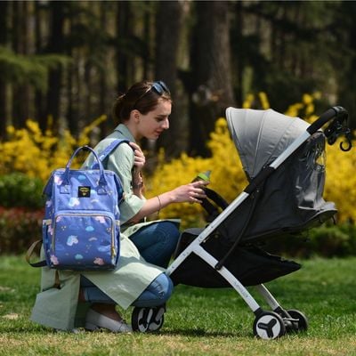 Sunveno Diaper Bag with USB - Unicorn Blue + Hooks