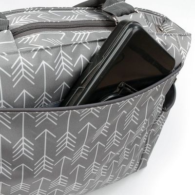 Little Story Diaper Bag Set Of 6 With Hooks - Melange Grey