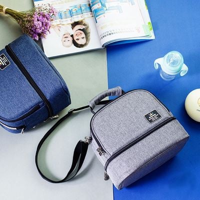 Sunveno Mamma Diaper & Breast Pump Bottle Bag Set - Grey