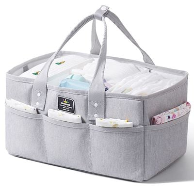 Sunveno Diaper Bag w / USB + Diaper Caddy - Grey