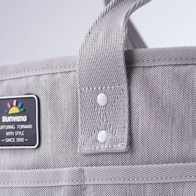 Sunveno Diaper Bag w / USB + Diaper Caddy - Grey