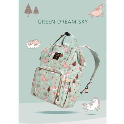 Sunveno Diaper Bag With Usb - Green Dream Sky