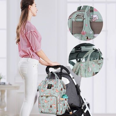 Sunveno Diaper Bag with USB - Green Dream Sky