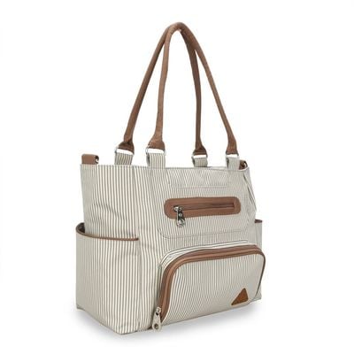 Little Story diaper bag set of 6 with hooks - Ivory