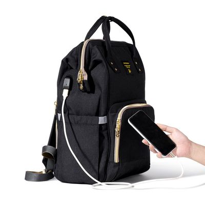 Sunveno Diaper Bag - Xl - Black With Sunveno Stroller Hooks