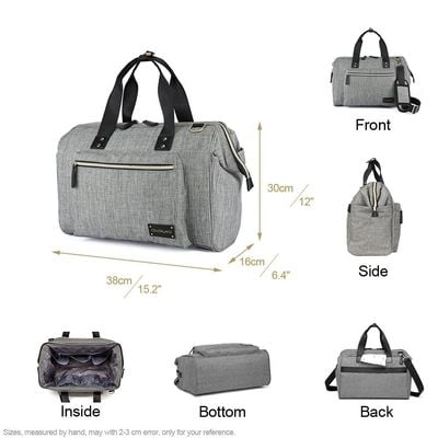 Little Story Zera Mom Dad Diaper Bag - Grey