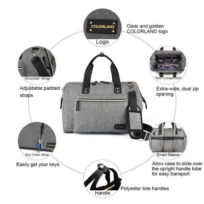 Little Story Zera Mom Dad Diaper Bag - Grey