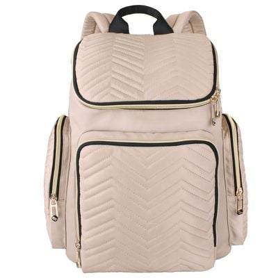 Little Story Georgia Diaper Bag wt Changing Pad & Stroller Hooks - Ivory