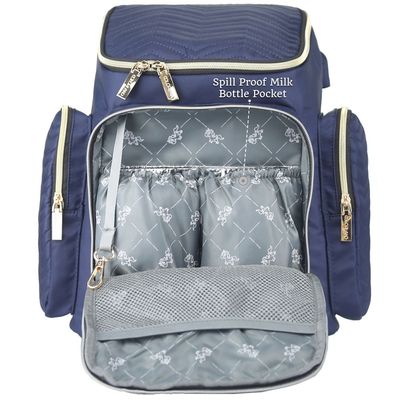 Little Story Georgia Diaper Bag Wt Changing Pad &Stroller Hooks - Navy Blue