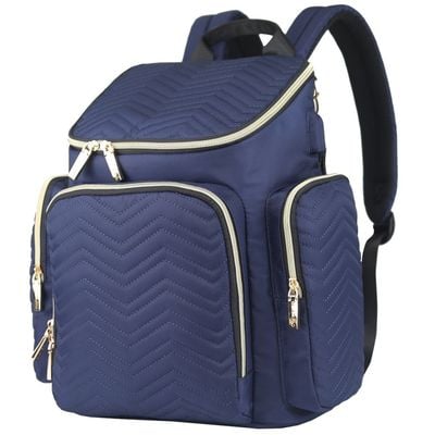 Little Story Georgia Diaper Bag wt Changing Pad & Stroller Hooks - Navy Blue