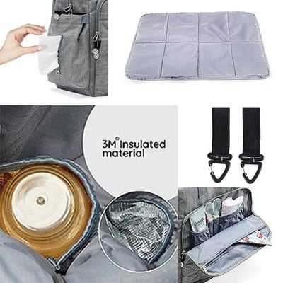 Little Story Styler Diaper Backpack - Grey