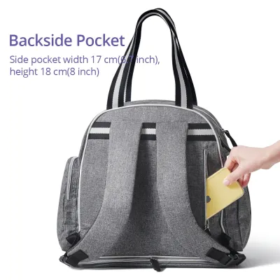 Sunveno Signature Maternity Diaper bag - Grey + Stroller Hooks