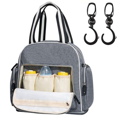 Sunveno Signature Maternity Diaper bag - Grey + Stroller Hooks