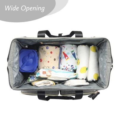 Little Story Gabrielle Mom Dad XL Travel Diaper Bag w / Diaper Changing Mat - Grey