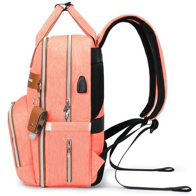 Little Story 2in1 Diaper Bag w / Sanitizer Bottle keychain & Stroller Hooks - Pink