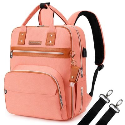 Little Story 2in1 Diaper Bag w / Sanitizer Bottle keychain & Stroller Hooks - Pink