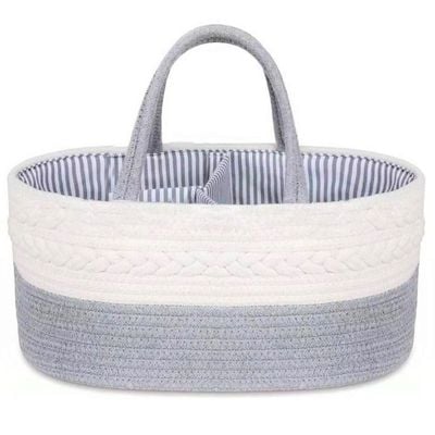 Little Story Cotton Rope Diaper Caddy - Grey