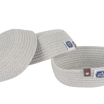 Little Story Multipurpose Rope Baskets - Set of 3 - Grey