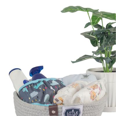 Little Story Multipurpose Rope Baskets - Set of 3 - Grey