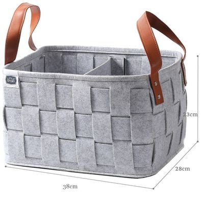 Little Story Multipurpose / Laundry Caddy Basket Felt - Grey