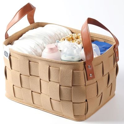 Little Story Multipurpose / Laundry Caddy Basket Felt - Khaki