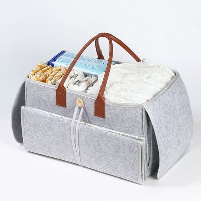 Little Story 2in1 Diaper Caddy with Mat XL - Grey