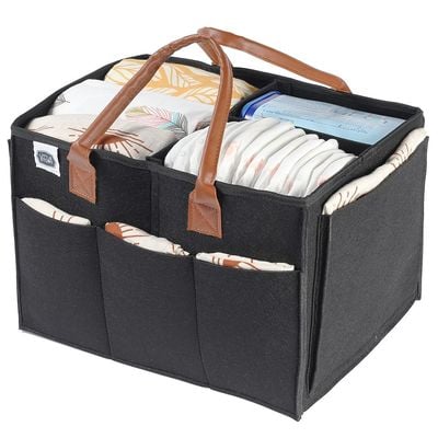 Little Story Diaper Caddy+Travel Pouch-Large-Black