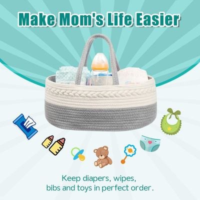 Little Story Diaper Caddy With 100Pcs Changing Mats - Grey