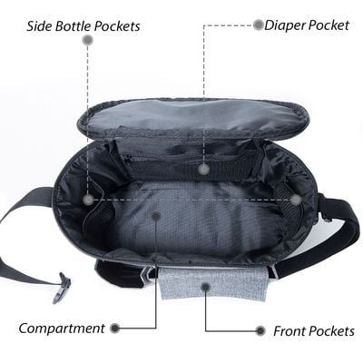 Little Story Stroller Organizer Travel Bag - Grey