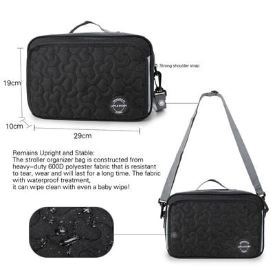 Little Story Baby Diaper Changing Clutch Kit - Quilted Black