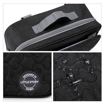 Little Story Baby Diaper Changing Clutch Kit - Quilted Black