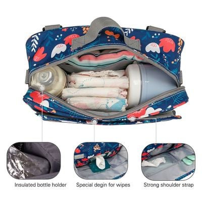 Little Story Baby Diaper Changing Clutch Kit - Floret Blue