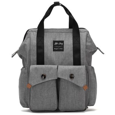 Little Story Elite Diaper Bag w / Stroller Hooks & Changing mat - Grey