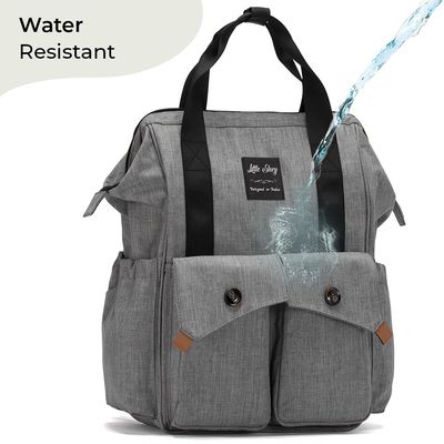 Little Story Elite Diaper Bag W/ Stroller Hooks & Changing Mat -Grey